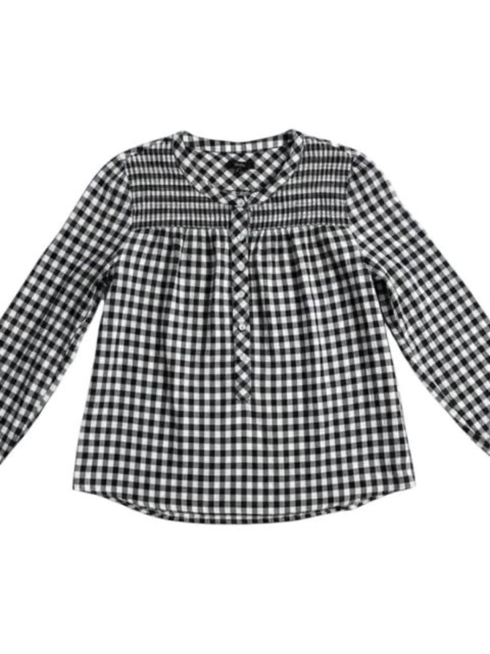 J Crew Women’s Black & White Gingham Long-Sleeve Shirt-NWT